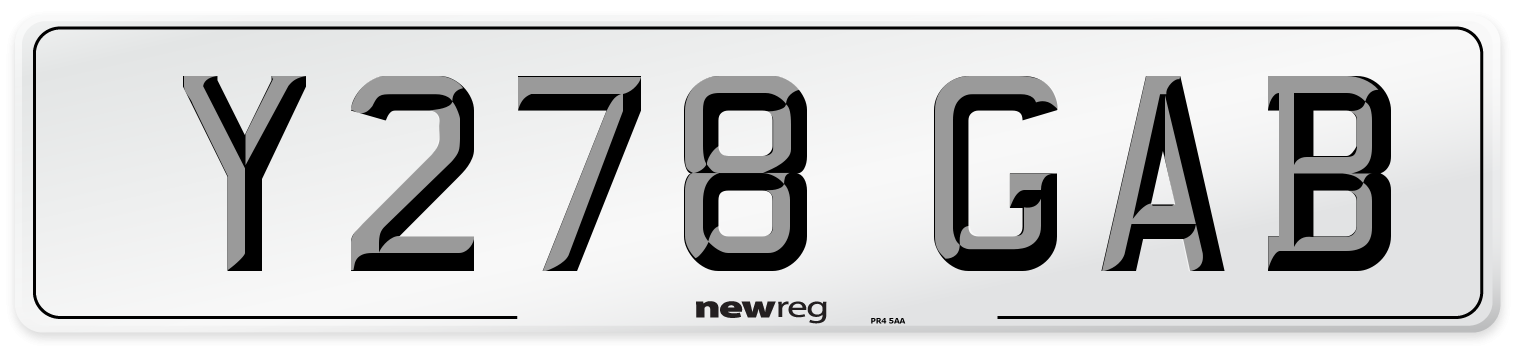 Y278 GAB Number Plate from New Reg